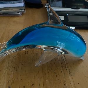Beautiful Blue Glass Dolphin -Gift idea for Ocean/beach lover